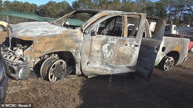 The wrecked silver Toyota Tundra was found by officials last Monday around 1 p.m. near Lavender Lane in South Carolina, just off Interstate 26 near the 136-mile marker.