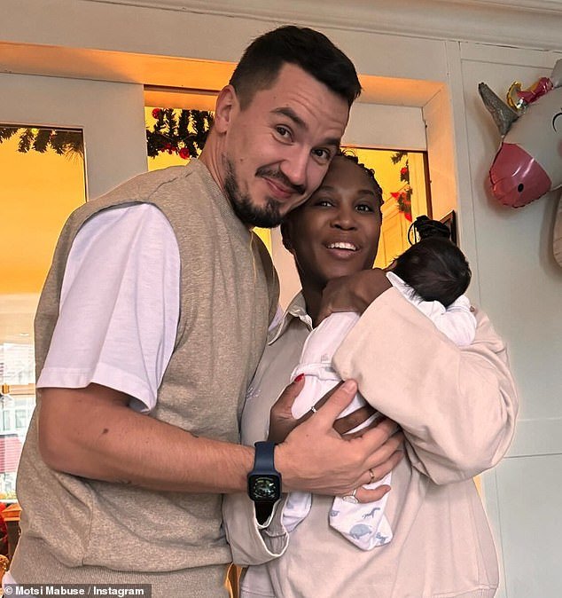 Meanwhile, Strictly host Motsi, 42, shared her own photo with husband Evgenij Voznyuk, where she revealed she was the proud aunt of a girl