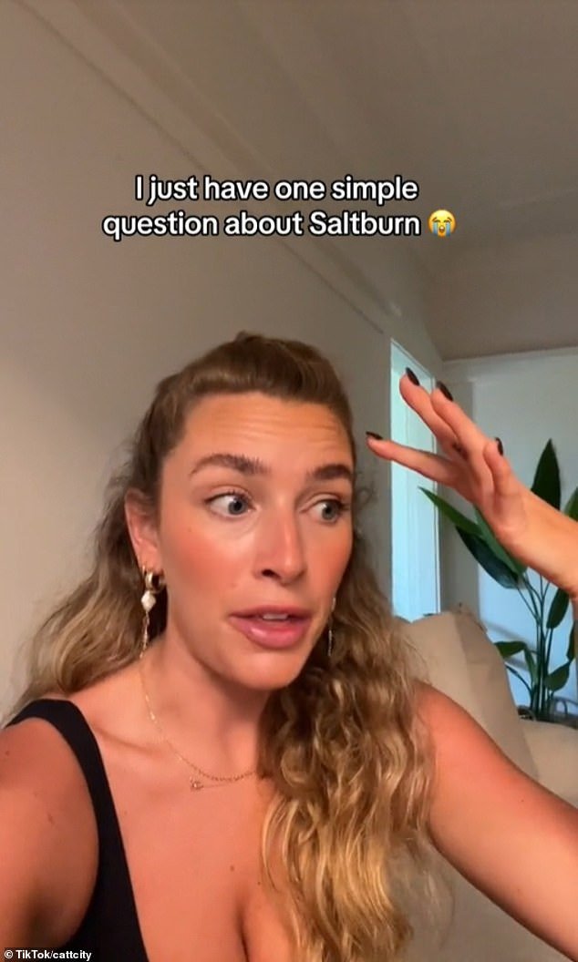 Australian influencer Cassidy McGill (pictured) has responded to a disturbing scene in the recently released psychological thriller film Saltburn