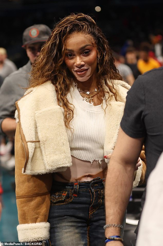 Winnie Harlow proves to be her NBA boyfriend's biggest fan as she attended his game in Washington DC for the second night in a row on Wednesday