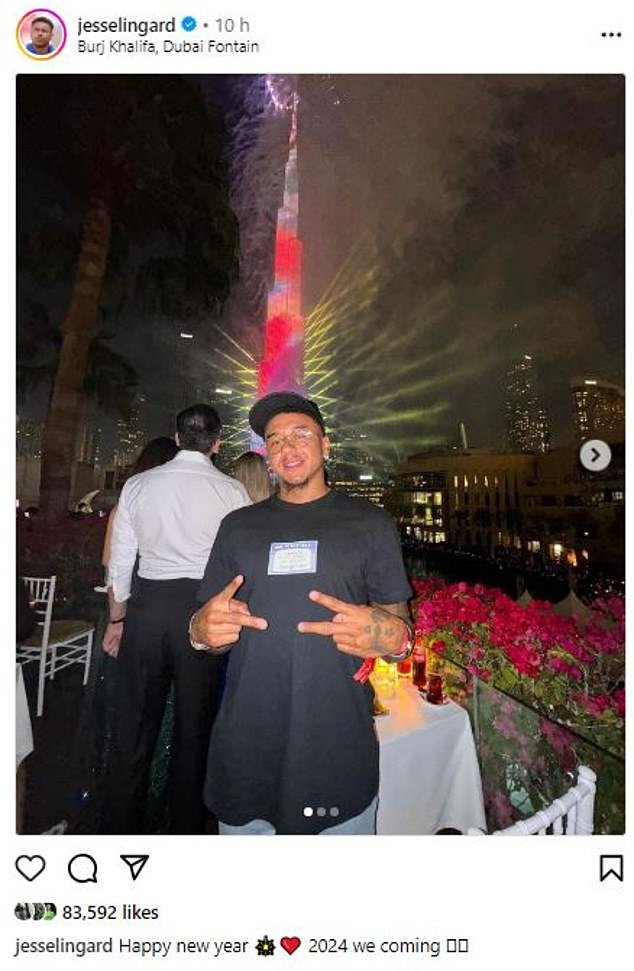 Jesse Lingard shared photos inside the Burj Khalifa with his Instagram followers
