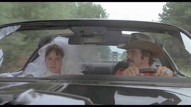 Field ultimately won the Best Actress award at the festival.  She dated Reynolds from 1976 to 1980, but then they went on and off until 1982;  still from Smokey And The Bandit