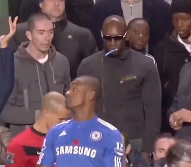 Chelsea defender Trevoh Chalobah sat just one row behind the teeth-brushing fan
