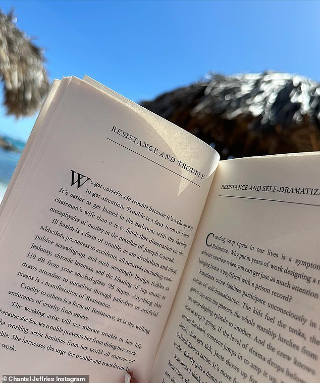 The brunette beauty also gave her 4.5 million Instagram followers a glimpse into the self-help book she's reading, as well as several landscape shots from the beautiful island