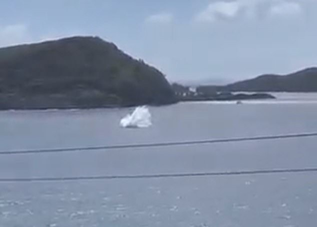 A huge splash occurs as all four on board are killed by the impact