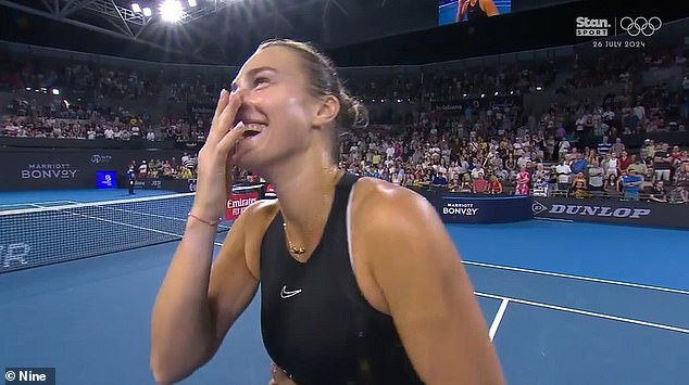 “Wow… thank you so much for the support,” Sabalenka replied, seemingly none the wiser even after the big reveal