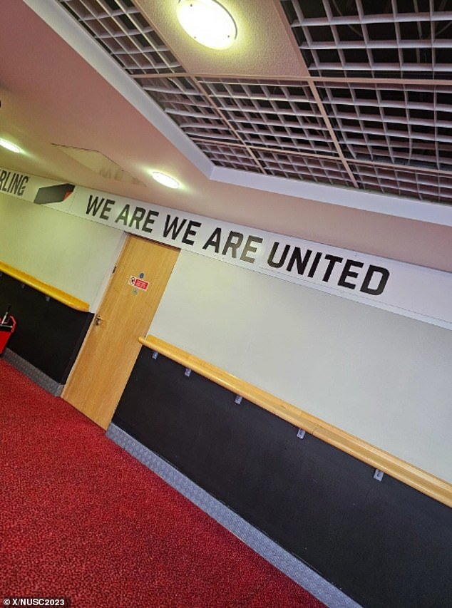 Sunderland fans were furious that their arch-rivals' slogans had been added to the hospitality suite