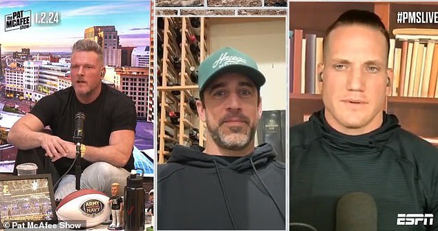 The show sparked controversy earlier this week after comments from Aaron Rodgers (center)