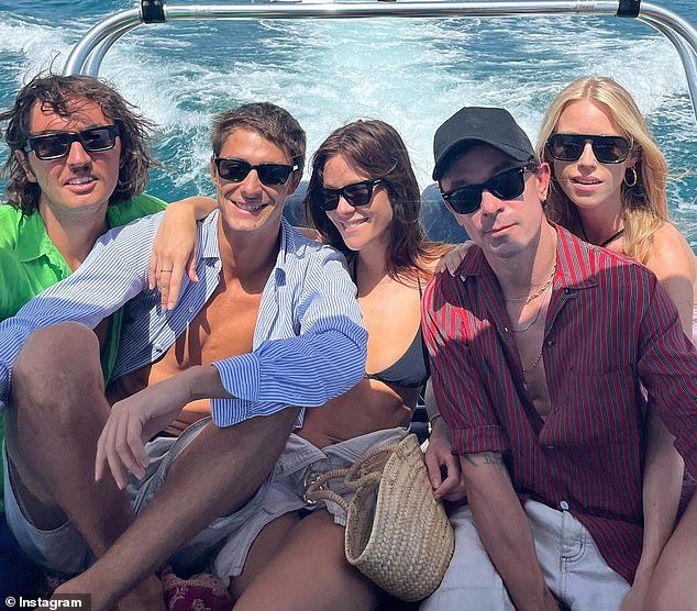 She was joined by a group of friends on the yacht, including her husband Jessie Furze and girlfriend Jazzy De Lisser.