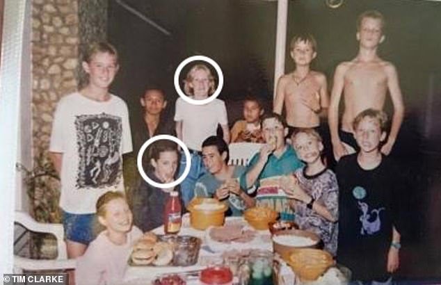 Jonker (in white, circled at top) went to school with murdered model and lifelong friend Steenkamp (in blue, circled at bottom), said The Blade Runner 'literally got away with murder'