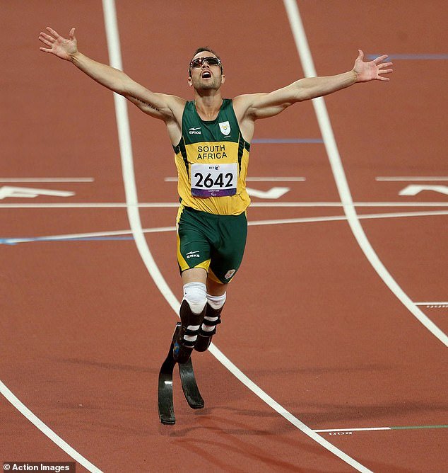 The South African won gold in the 4x100 meter relay at the London 2012 Paralympic Games