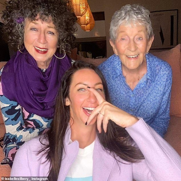 It comes after Gogglebox Australia paid an emotional tribute to grandma Emmie as she left the show following her diagnosis.  Pictured with daughter Kerry and granddaughter Isabelle