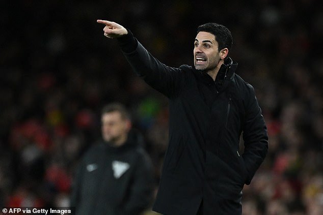 Gunners manager Mikel Arteta (pictured) failed to give minutes to Arsenal youngsters against Liverpool - Bukayo Saka was the youngest player to play at the age of 22