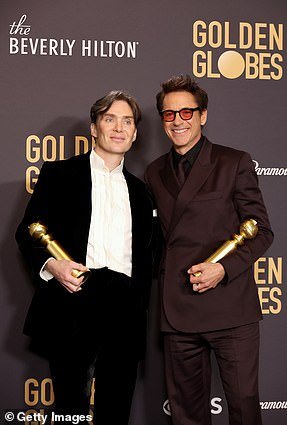 Cillian Murphy and Robert Downey Jr.  both earned Best Performance by a Male Actor and Supporting Actor in a Motion Picture, respectively, for Oppenheimer