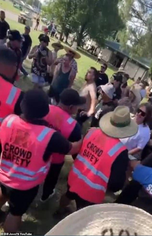A wild brawl broke out between security and visitors of the Summernats car festival on Saturday afternoon (photo)