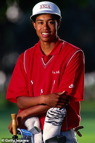Woods wore the iconic swoosh back in 1992