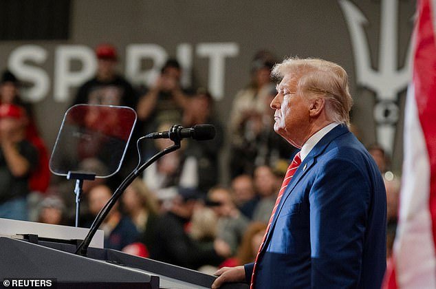Former President Donald Trump told his crowd in Clinton, Iowa Saturday evening that he was told the cold temperatures should help his case.  'Why is that good?  Because the other side will never vote, because they have no enthusiasm,” Trump said
