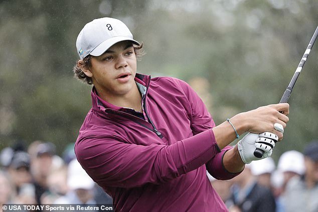 Woods could choose to follow son Charlie (pictured) and boyfriend Justin Thomas to Greyson