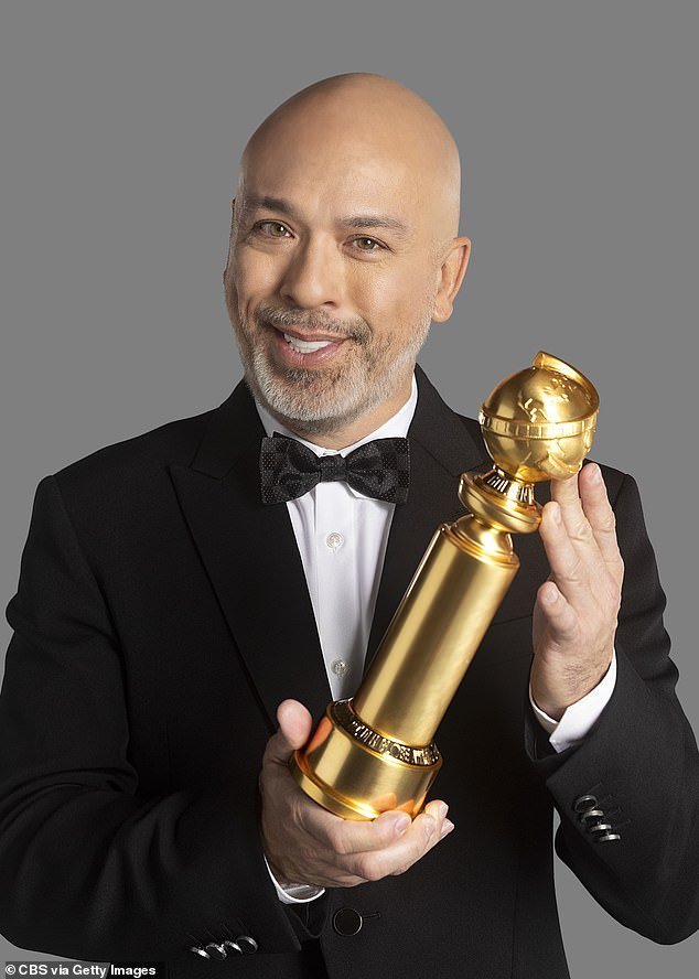 Koy posed with a Golden Globe award in a promotional photo for the event