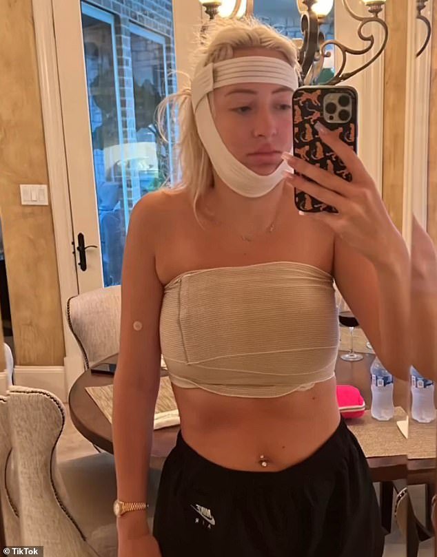 Nicole shared photos of herself wrapped in bandages as she recovered
