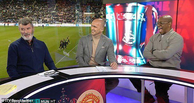 Keane (left) disagreed with fellow pundits Roberto Martinez (center) and Ian Wright (right)