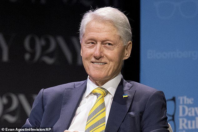 In the document released on Monday, Miss Ransome claimed the tapes were made when her friend had sex with Clinton (pictured), Prince Andrew and Richard Branson on separate occasions.