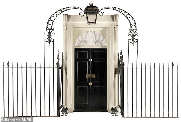 The production company is also selling a facade of 10 Downing Street, complete with lantern, balustrades and boot scrapers, which Bonhams estimates will sell for £30,000.