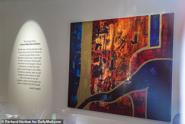 A painting by Hunter Biden at his exhibition.  The names of his buyers have been kept secret