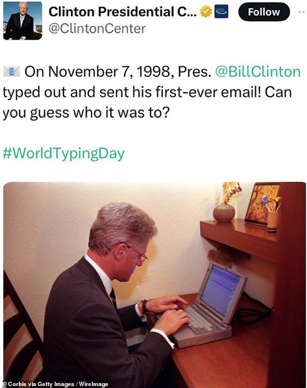 Instead of commemorating the event, many mocked Clinton and posted the museum with someone writing 