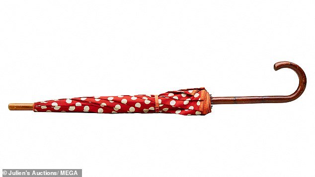 A red polka dot umbrella that Monroe once owned is among the items for sale in March