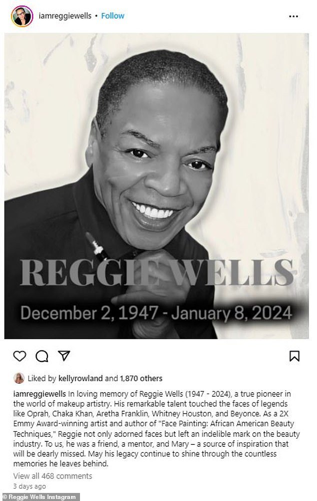 His own Instagram announced Wells' death on Tuesday, revealing that he was a 