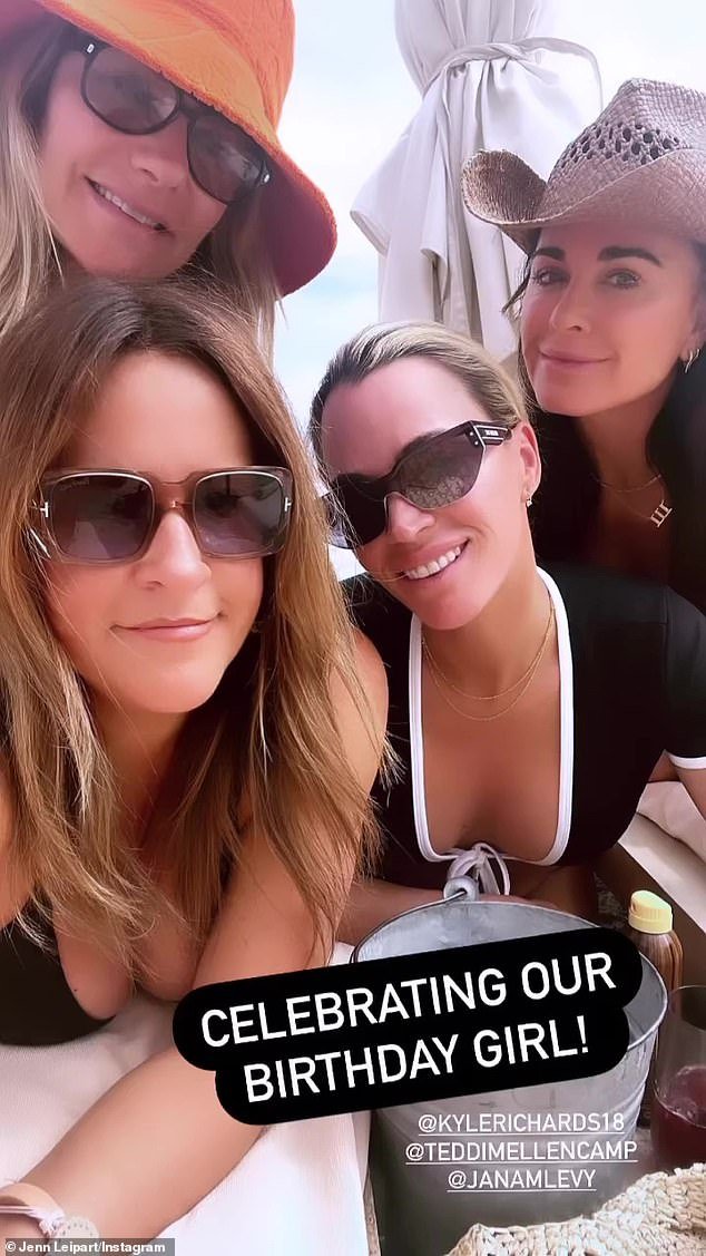 Richards shared a photo to her Instagram Stories of girlfriend Jenn Leipart celebrating the day with friends Teddi Mellencamp and Jana Mars Levy