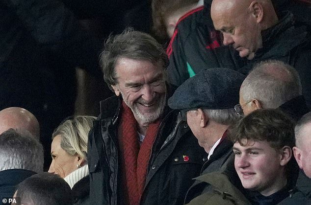 Sir Jim Ratcliffe looked on as United were held to a 2-2 draw with the north London side