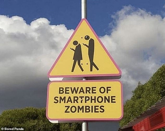 Don't look up: Another warned motorists about 'smartphone zombies' who tend not to look where they are going