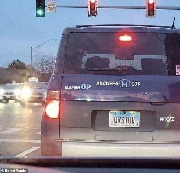 Now I know my ABC's: While a car made great use of its alphabetical license plate to write out the entire alphabet
