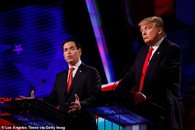 Rubio and Trump faced off for the Republican presidential nomination in 2016
