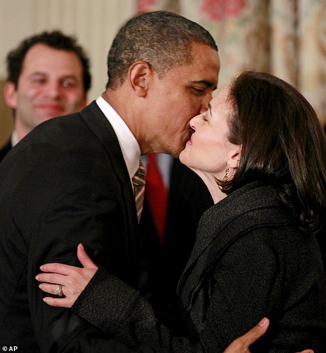 During the Obama administration, Sandberg served on the then-president's jobs council, here she is with Obama in 2012