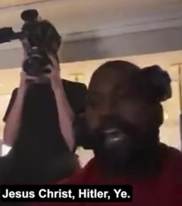 On December 15, Kanye unleashed a shocking anti-Semitic tirade in which he shouted, “Jesus Christ, Hitler, thou!  Sponsor that!'  during an event in Las Vegas (photo)