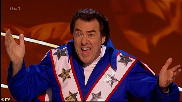 Dancing champion Shirley had given several clues to her real identity during her time on the series, but left panellists, including close friend Jonathan Ross (pictured), stunned