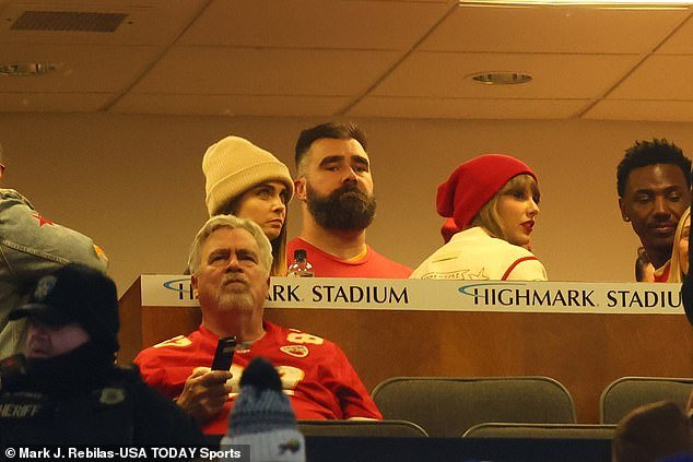 The 36-year-old Eagles veteran was sitting in a suite next to his brother's girlfriend, Taylor Swift