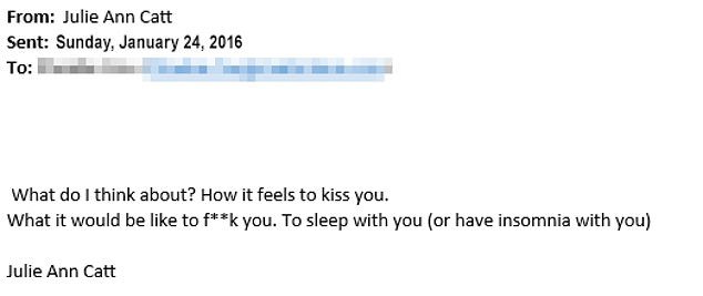 Pictured is another email the couple shared in January 2016