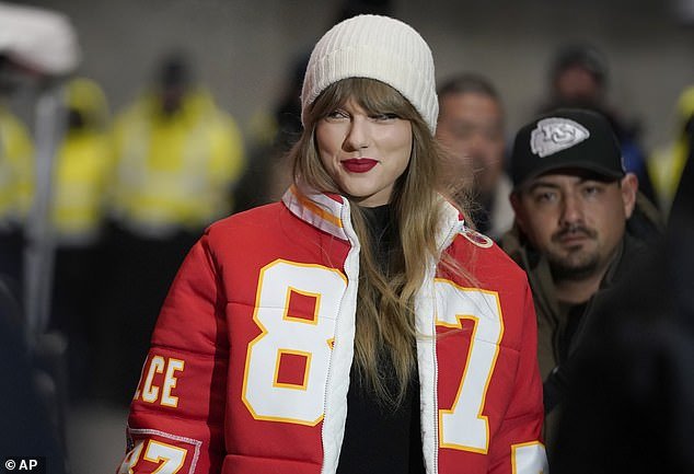 The lewd images are themed around Swift's fandom of the Kansas City Chiefs, which started after she started dating star player Travis Kelce