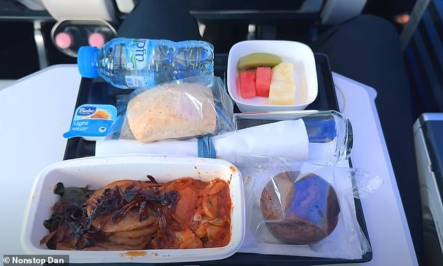 Dan claimed the catering on the Air France flight was the 'biggest disappointment' and described the portions as 'tiny'
