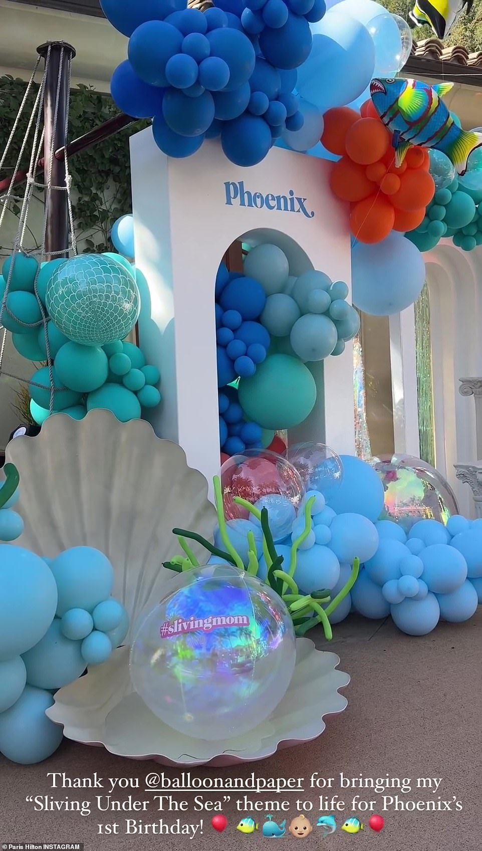 Paris gave a special shoutout to Balloon and Paper for transforming her backyard for the party