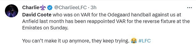 1706630820 599 David Coote is confirmed as the VAR for Liverpools trip
