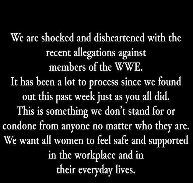 The Garcias released a statement without specifically naming McMahon or Laurinaitis