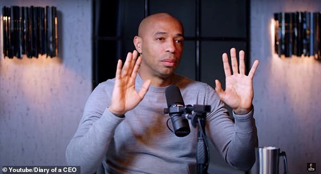 Arsenal and France legend Thierry Henry has revealed on Steven Bartlett's Diary Of A CEO show how he battled depression during his playing career after a traumatic childhood