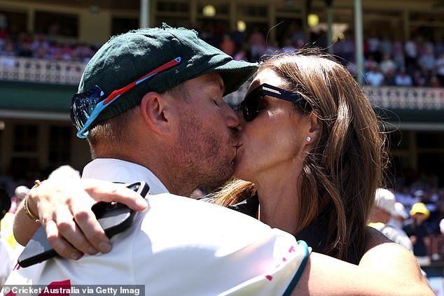 Warner paid an emotional tribute to his wife after playing his final Test match