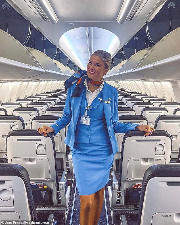 Esther Sturrus, 22, who has been a flight attendant since 2019, said the best type of passengers are 'polite and friendly'