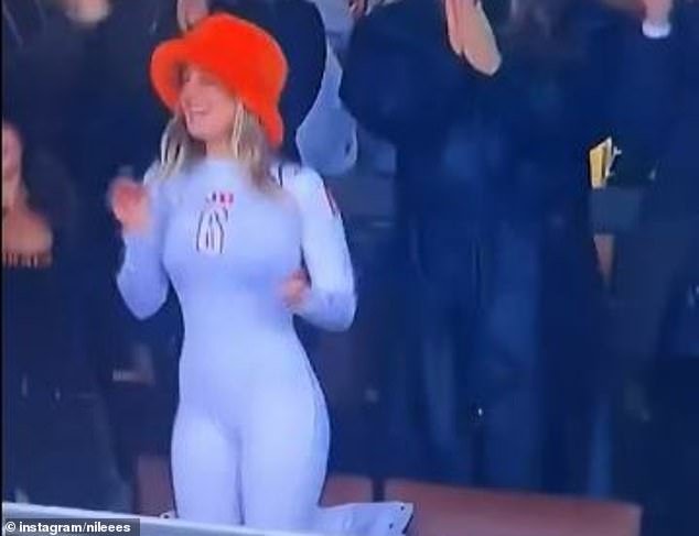 Jake Browning's girlfriend Stephanie Niles turned heads with her outfit during Sunday's game